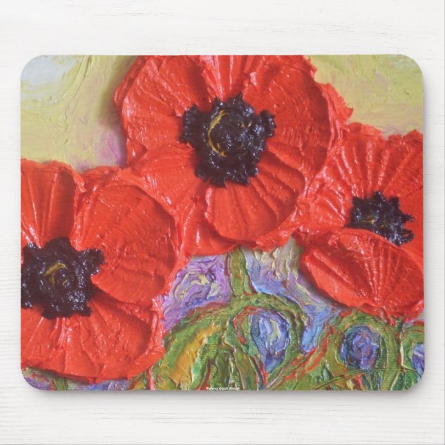 Paris' Red Poppies Mouse Mat (Front)