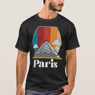 Paris Retro Louvre Museum France Art T-Shirt