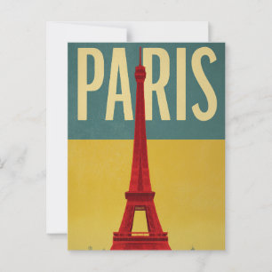 Paris retro postcard