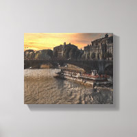 Paris River Wall Art Cityscape Sunset Scene