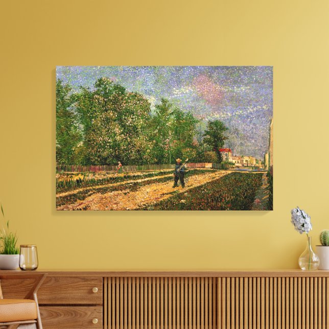 Paris Road with Peasant by Vincent van Gogh Canvas Print (Insitu(LivingRoom))
