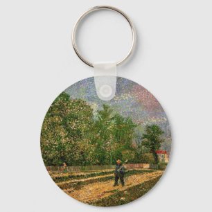 Paris Road with Peasant by Vincent van Gogh Key Ring