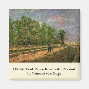 Paris Road with Peasant by Vincent van Gogh Magnet