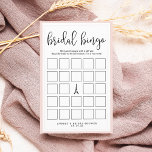 Paris Romance Bridal Shower Bingo Game<br><div class="desc">Chic bridal shower game card matches our Paris Romance bridal shower collection and features whimsical black script lettering and soft blush pink borders with an Eiffel tower silhouette illustration in the centre. Personalise with the bride to be's name and shower date.</div>