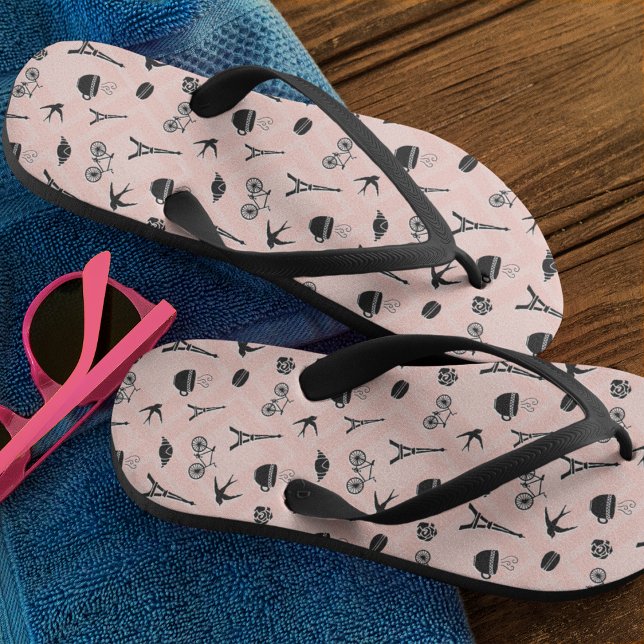 Paris Romance Patterned Flip Flops (Creator Uploaded)