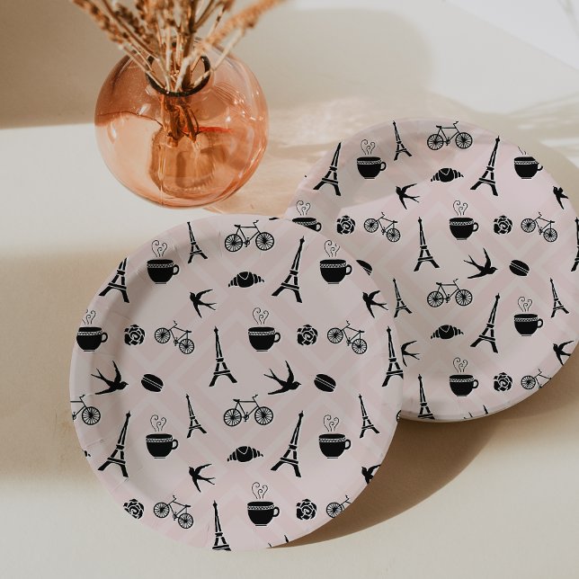 Paris Romance Patterned Paper Plate (Creator Uploaded)