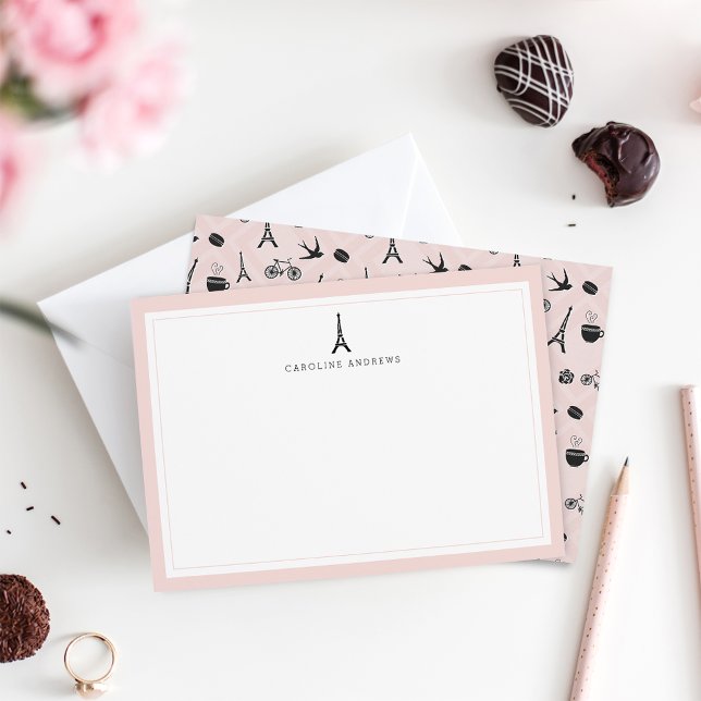 Paris Romance | Personalised Stationery Flat Card (Creator Uploaded)