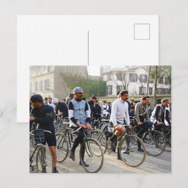 Paris-Roubaix Cycling Race 1907 Colour Redux Postcard (Front/Back)