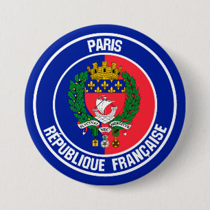 Paris Round Emblem 7.5 Cm Round Badge