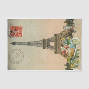 Paris Santa and Snowman Christmas Tissue Paper