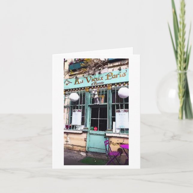 Paris Shop Front Travel Art Print Note Card (Front)