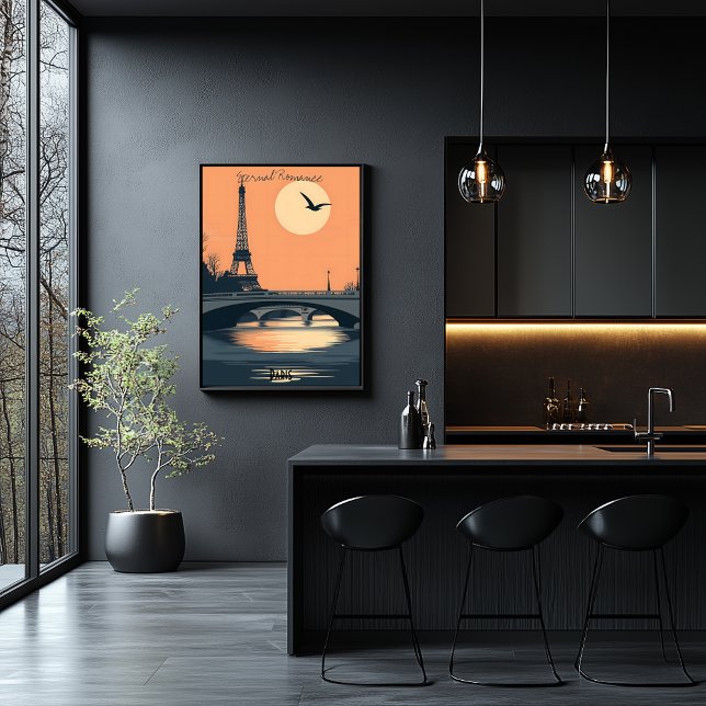 Paris Silhouettes - Eiffel Tower at Sunset Poster (Creator Uploaded)