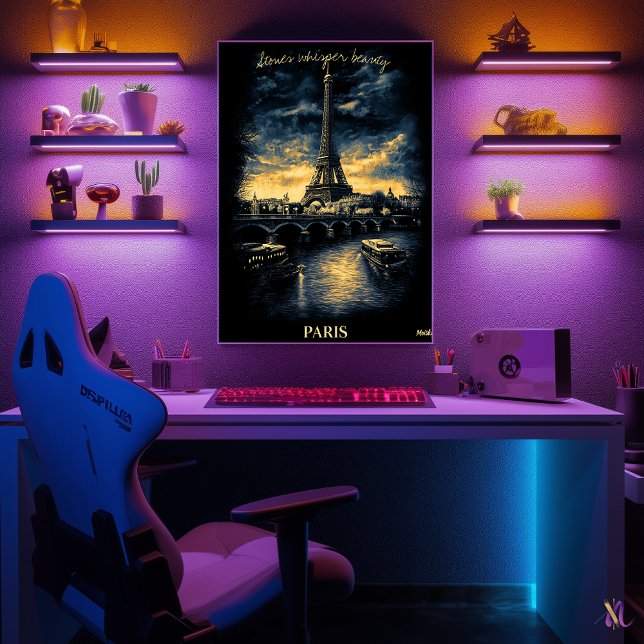 Paris Skyline - Charcoal Monochrome Art - Urban Poster (Creator Uploaded)