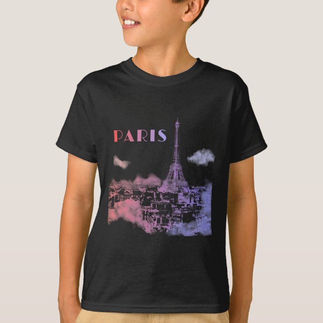Paris Skyline City Travel Eifel Tower France T-Shirt (Front)