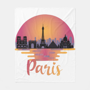 Paris Skyline - France Travel Fleece Blanket