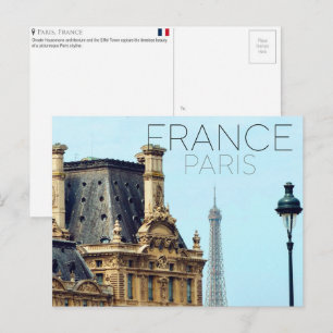 Paris Skyline, France Travel Postcard