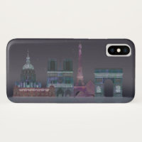 Paris Skyline Night Reflections