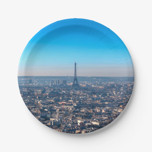 Paris Skyline Paper Plate (Front)