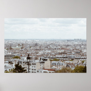 Paris Skyline Photography Poster