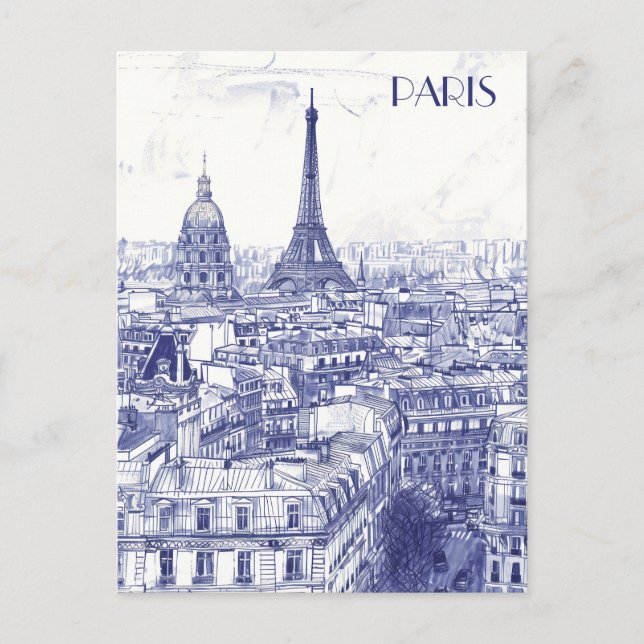 Paris Skyline Postcard (Front)