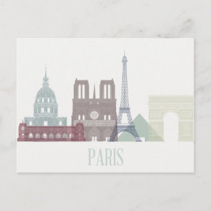 Paris Skyline Postcard
