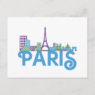 Paris Skyline Postcard