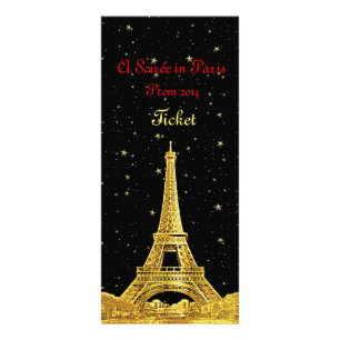 Paris Skyline Prom Ticket - Ver 2 Rack Card