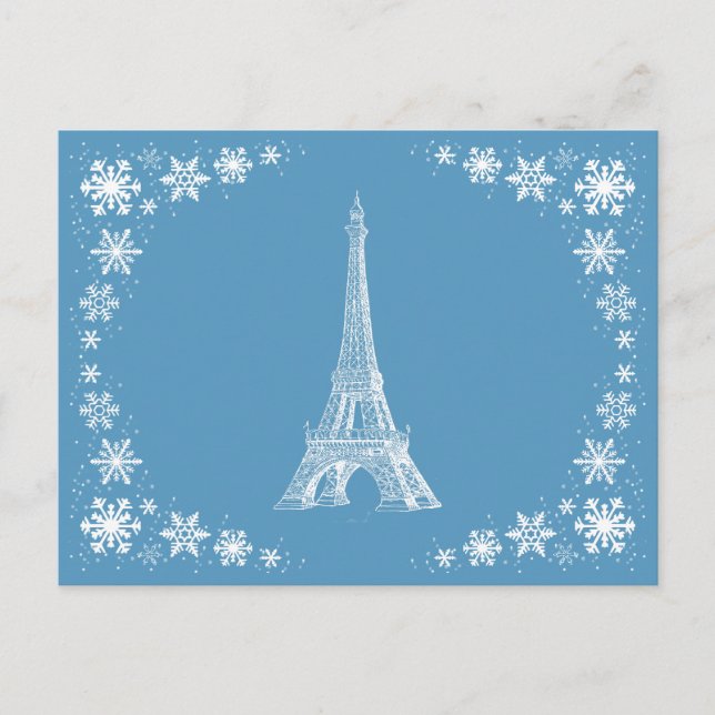 Paris Snow French Postcard (Front)