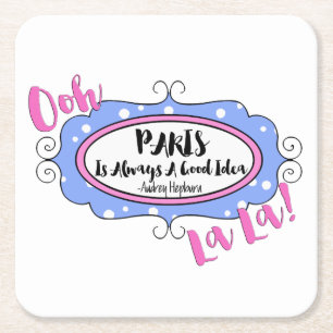 “Paris” Square Paper Coaster