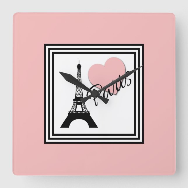Paris Square Wall Clock (Front)