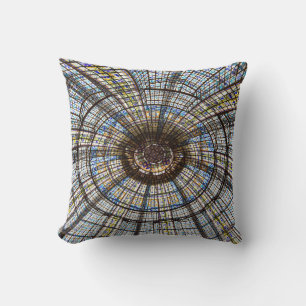 Paris Stained Glass Throw Pillow