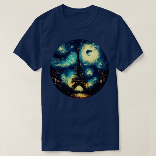Paris Starry Night T-Shirt (Design Front)