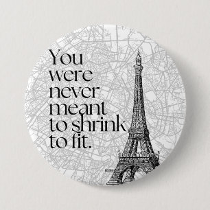 Paris Street Map & Eiffel Tower Quote Wall Art 7.5 Cm Round Badge