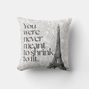 Paris Street Map & Eiffel Tower Quote Wall Art Cushion