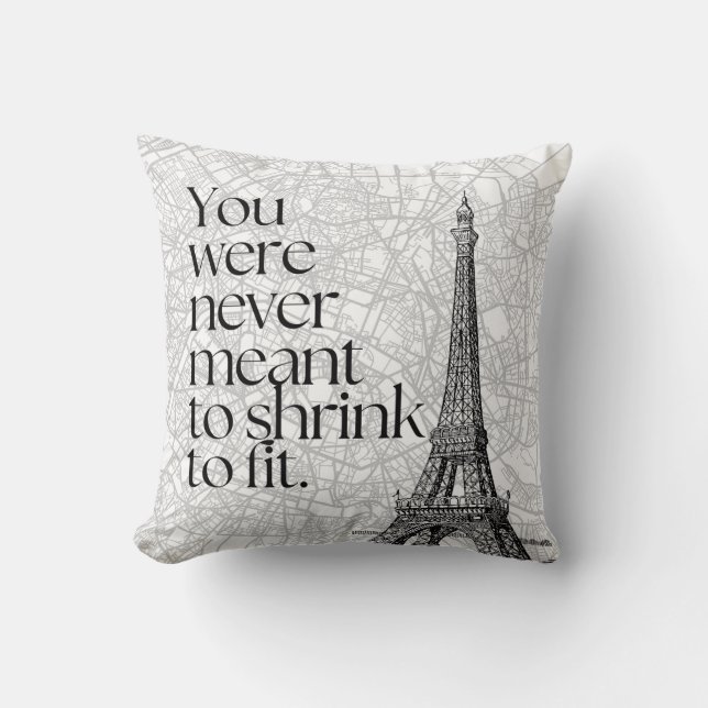 Paris Street Map & Eiffel Tower Quote Wall Art Cushion (Front)