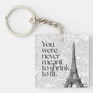 Paris Street Map & Eiffel Tower Quote Wall Art Key Ring