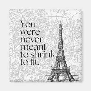 Paris Street Map & Eiffel Tower Quote Wall Art Magnet