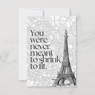 Paris Street Map & Eiffel Tower Quote Wall Art Thank You Card