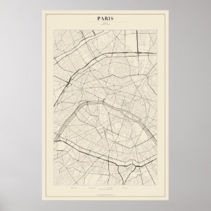 Paris Street Map Poster