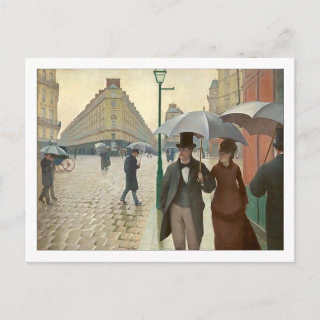 Paris Street Rainy Day by Caillebotte Postcard (Front)