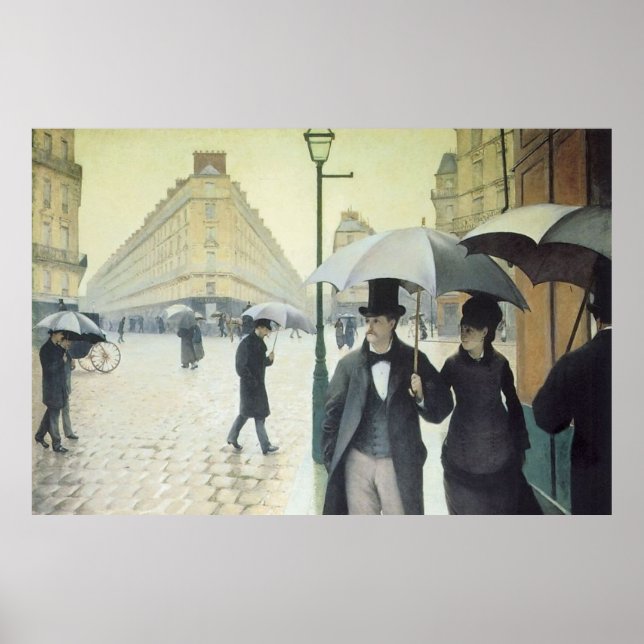 Paris Street, Rainy Day by Caillebotte Poster (Front)