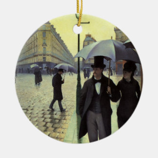 Paris Street Rainy Day by Gustave Caillebotte Ceramic Tree Decoration