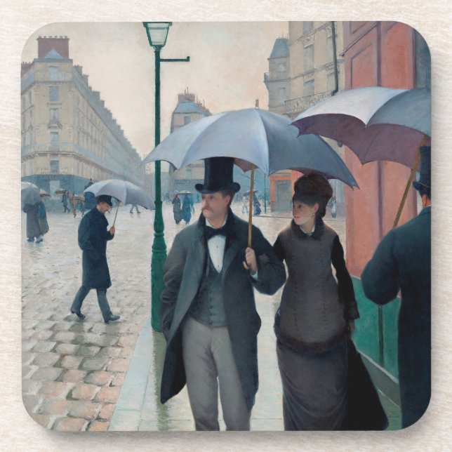 Paris Street Rainy Day by Gustave Caillebotte Coaster (Front)