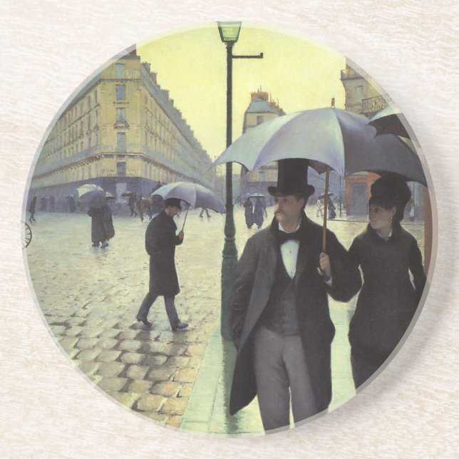 Paris Street Rainy Day by Gustave Caillebotte Coaster (Front)