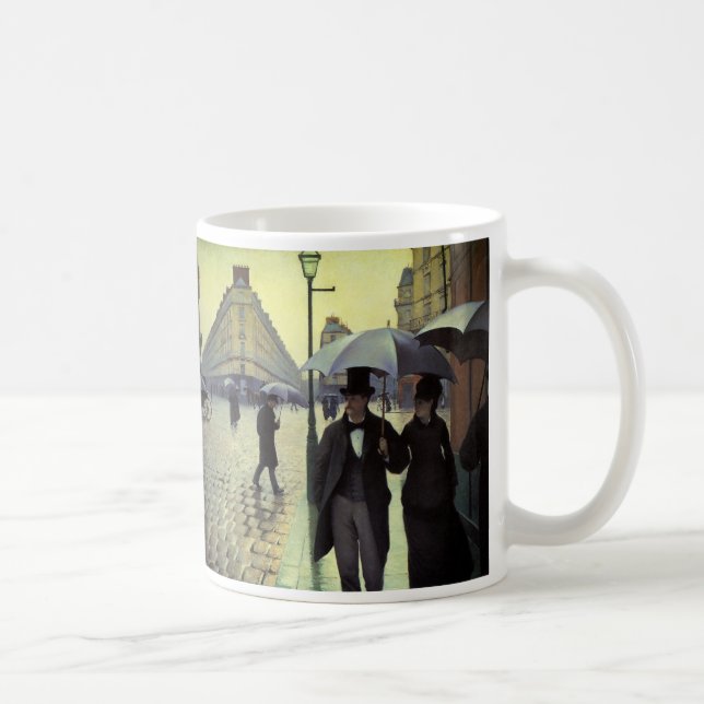 Paris Street Rainy Day by Gustave Caillebotte Coffee Mug (Right)