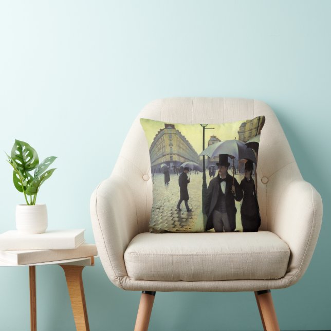 Paris Street Rainy Day by Gustave Caillebotte Cushion (Chair)