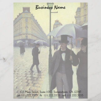 Paris Street Rainy Day by Gustave Caillebotte Customized Letterhead