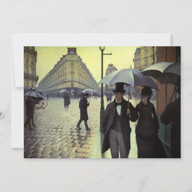 Paris Street Rainy Day by Gustave Caillebotte Invitation (Front)