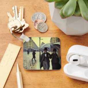 Paris Street Rainy Day by Gustave Caillebotte Key Ring