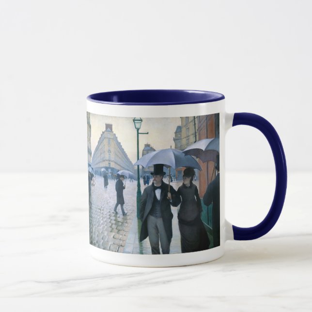 Paris Street Rainy Day by Gustave Caillebotte Mug (Right)